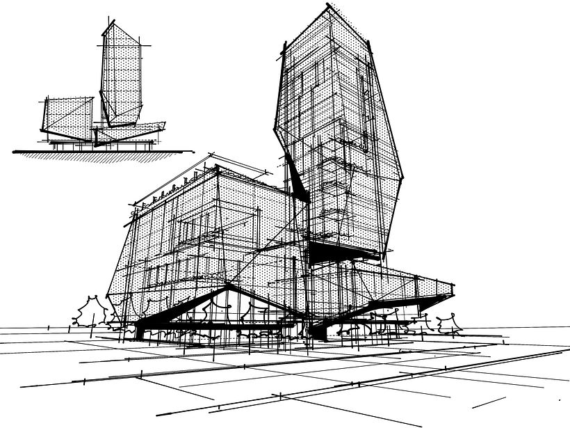 quick sketch over 3D model in Morpholio trace app.