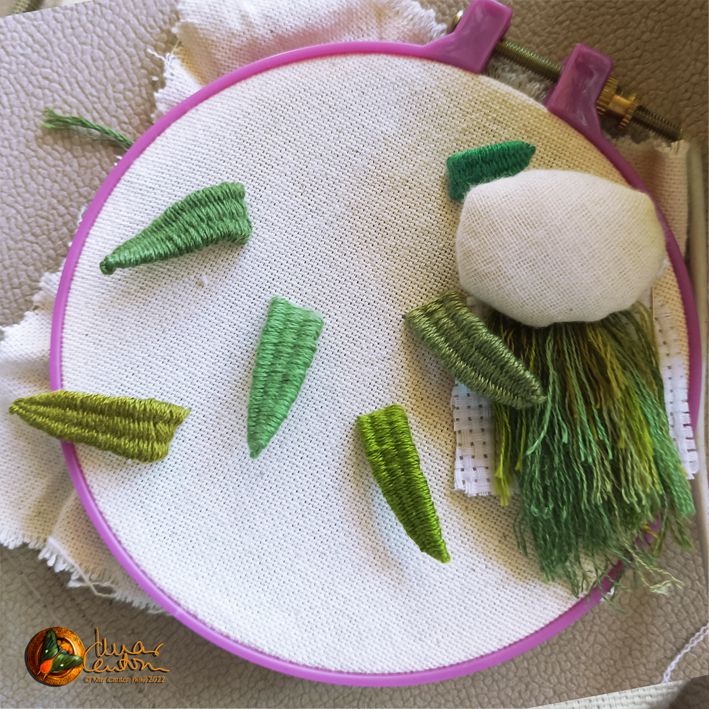 "Palmeritas" 02, ©Mar Cantón, 2022, stumpwork