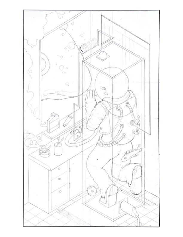 Main Sketch 1 (pencil isometric drawing)