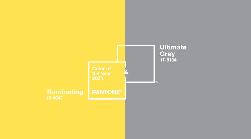 El nombre del color Pantone del año es fruto de una investigación a nivel global. Ejemplo de los dos colores del año 2021.