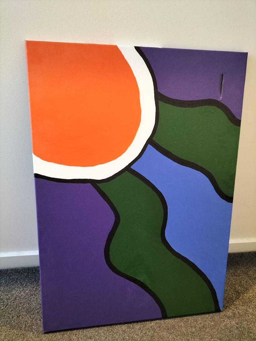 Unfinished acrylic paint on canvas 3