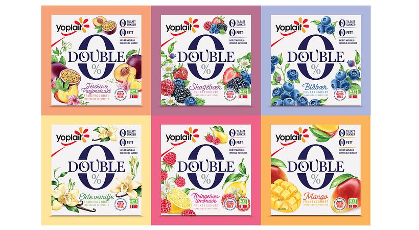 Watercolor fruits and berries for Yoplait packaging 2