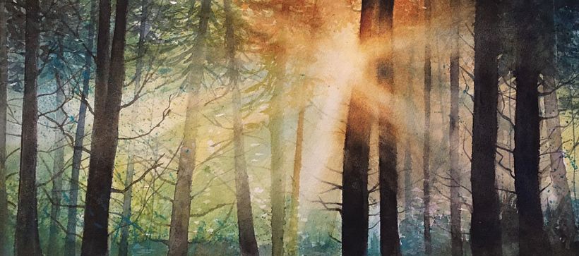 Il mio progetto del corso: Paesaggi incantevoli ad acquerello: dipingi con la luce 1