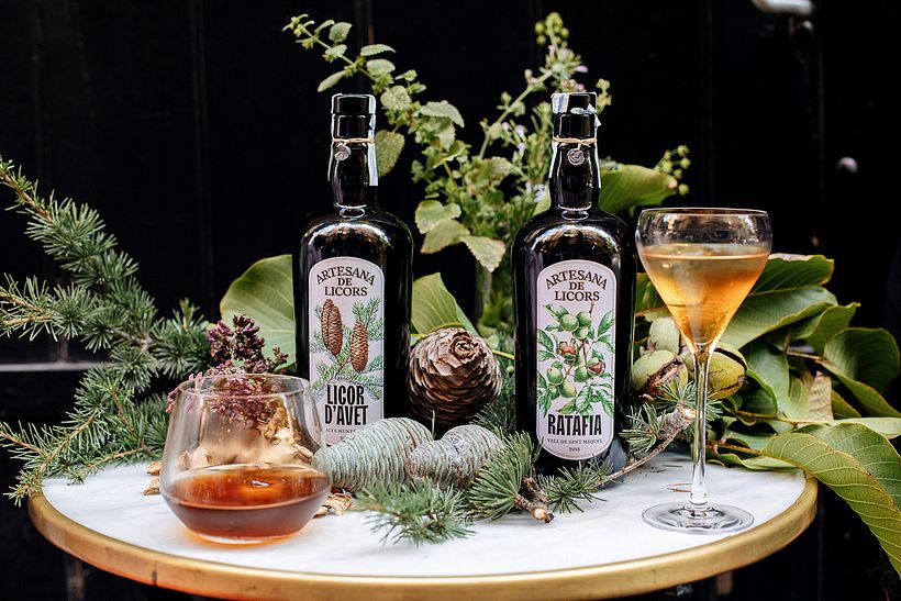 Watercolor Walnut and Fir for Liquor Labels 8