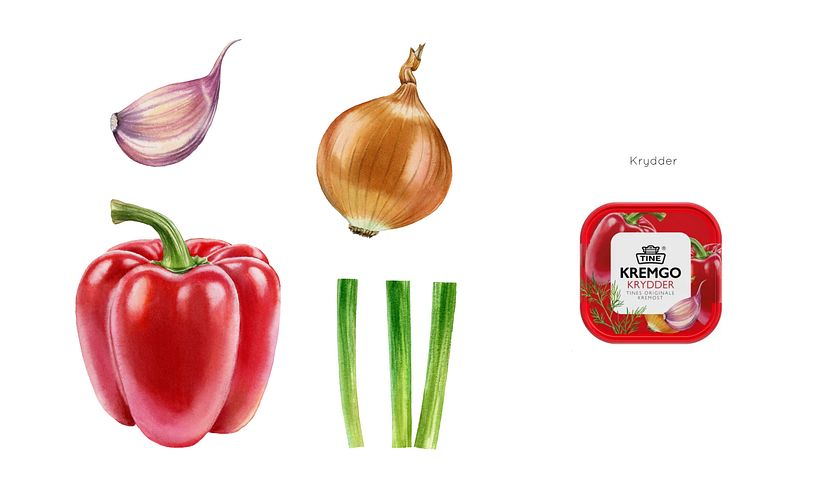  TINE KremGo. Watercolor illustrations for packaging 8