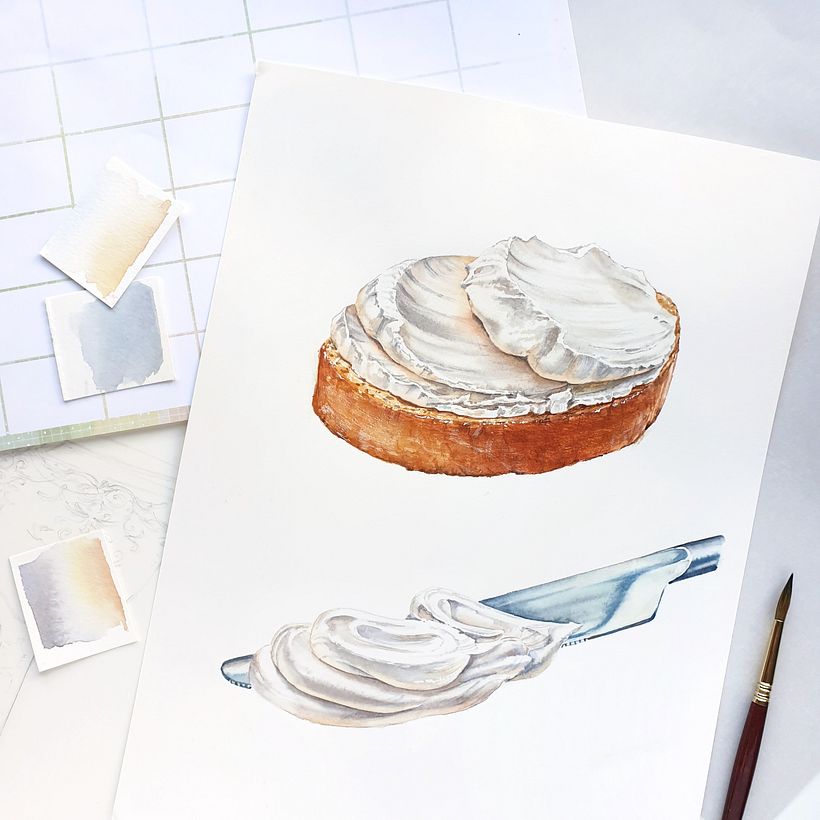  TINE KremGo. Watercolor illustrations for packaging 5