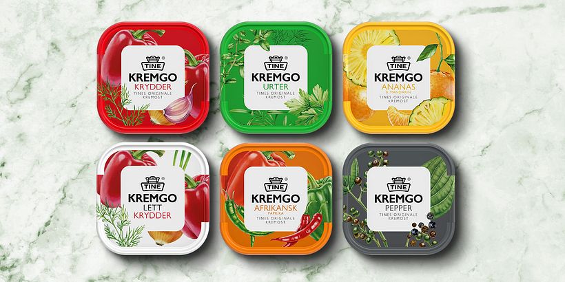  TINE KremGo. Watercolor illustrations for packaging 12