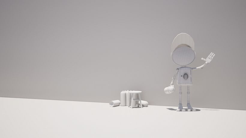 An unlit Wireframe Version of approximately the same frame