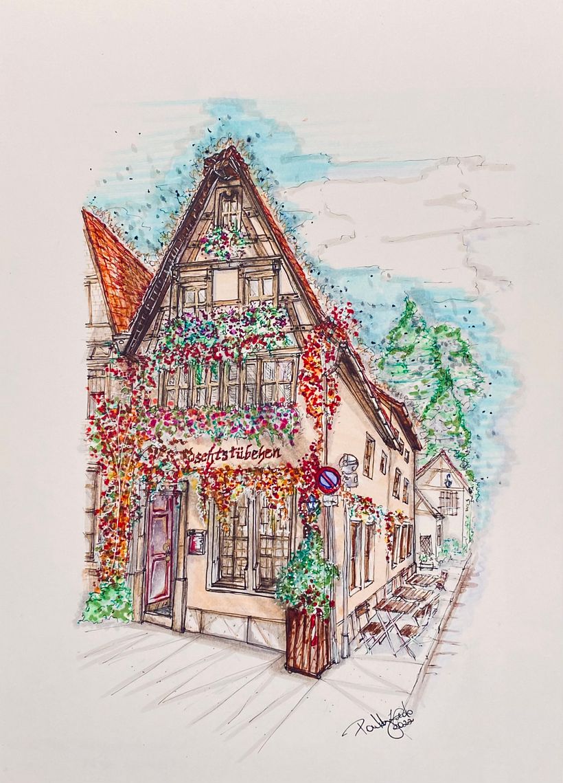 Typical house in Rothenburg , Germany  1