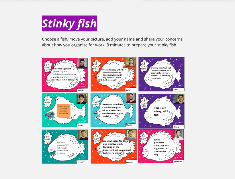 Stinky Fish exercise to kickoff the learning experience
