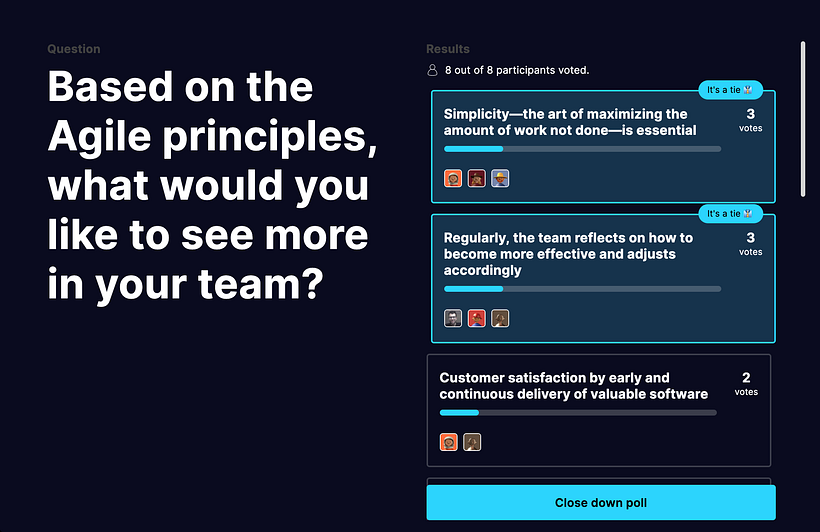 Self-Reflection inspired by the Agile principles