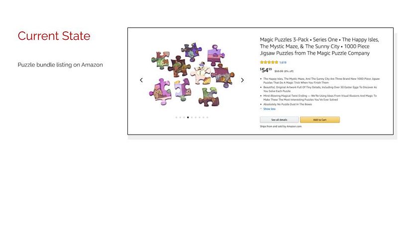 Amazon store front listing