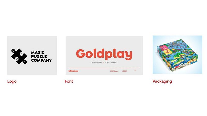 Logo, font and packaging.
