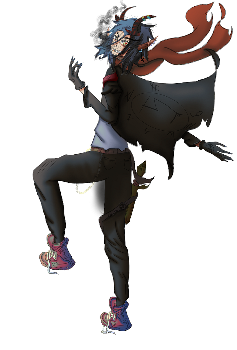 Personagem com cores, shading e luz direcionada 