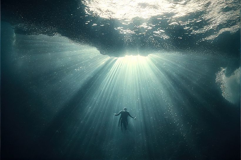 Source Image #3 - Custom MidJourney AI Generation - Drowning Prompt