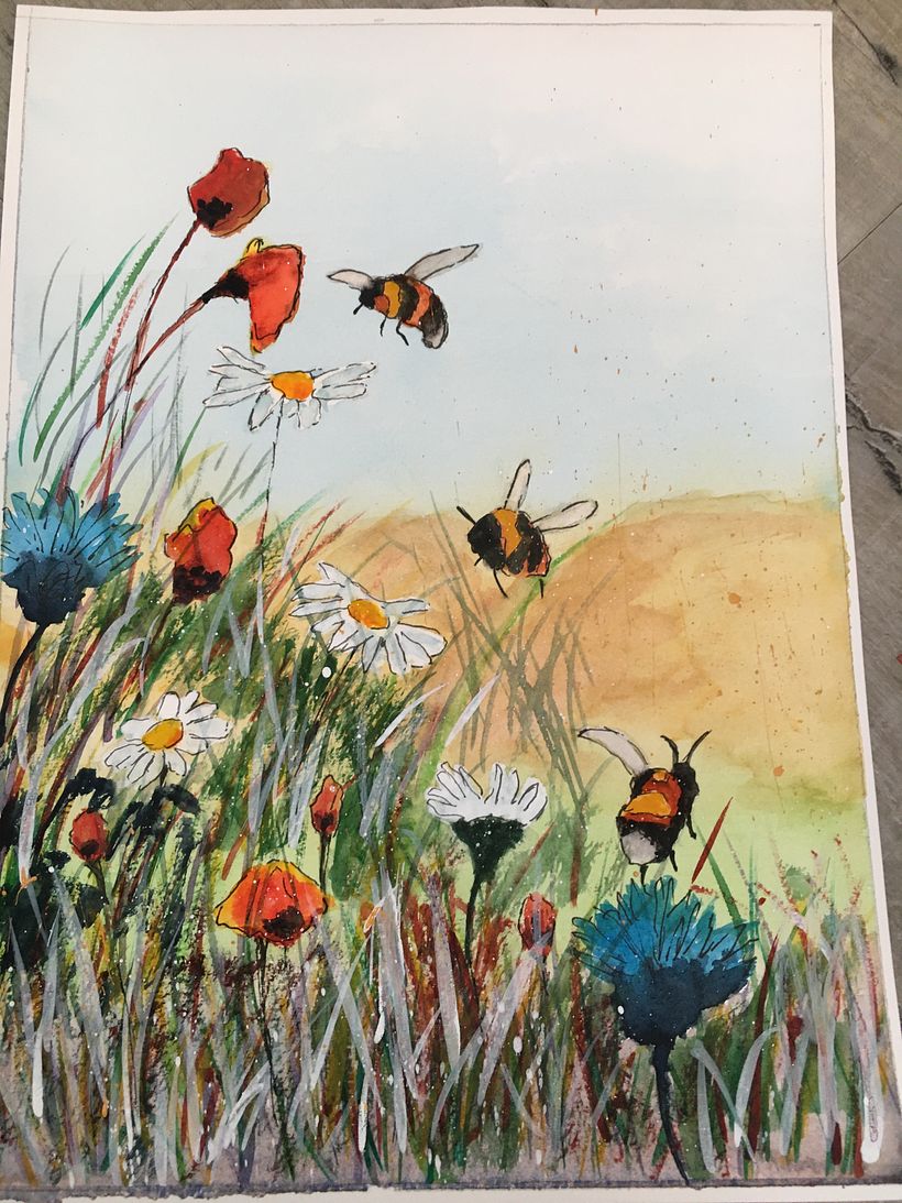 My project for course: Illustrating the Natural World with Watercolor and Charcoal 3