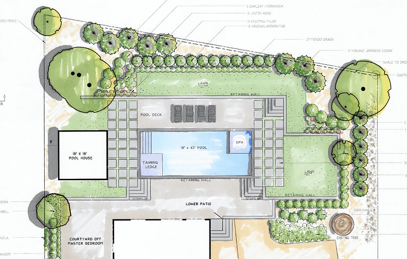 This was the original design -- the pool contractor had to make some changes once they started digging 