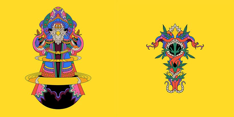 MELLOW MUSHROOM PIZZA - Ilustración tradicional