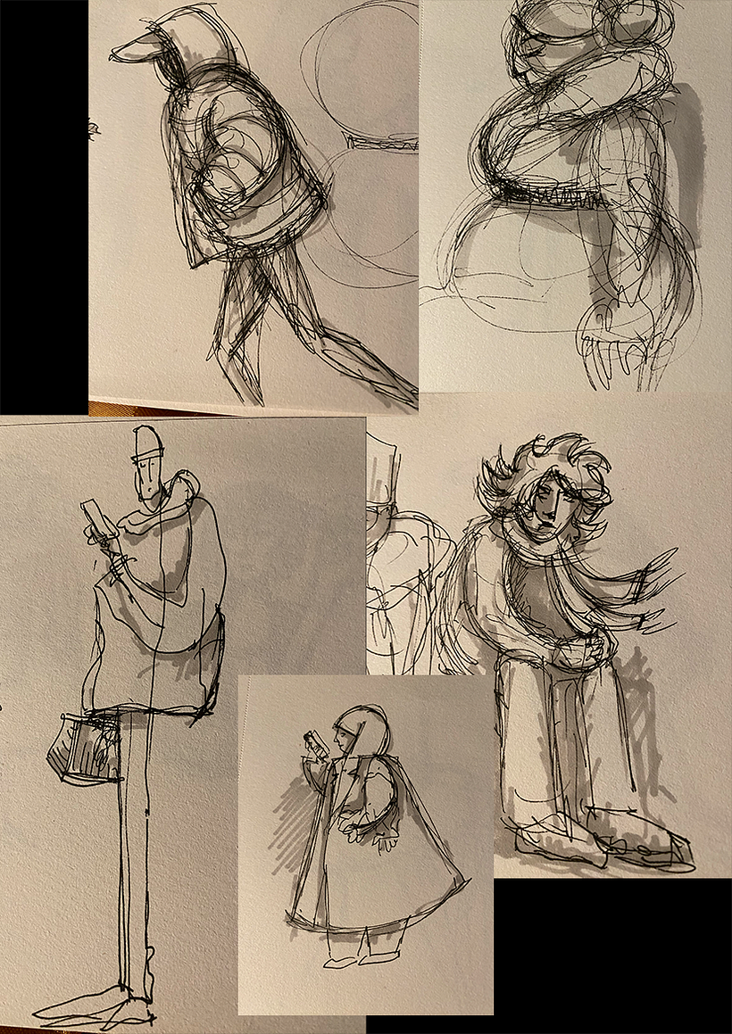 Some of the sketches from the shopping center
