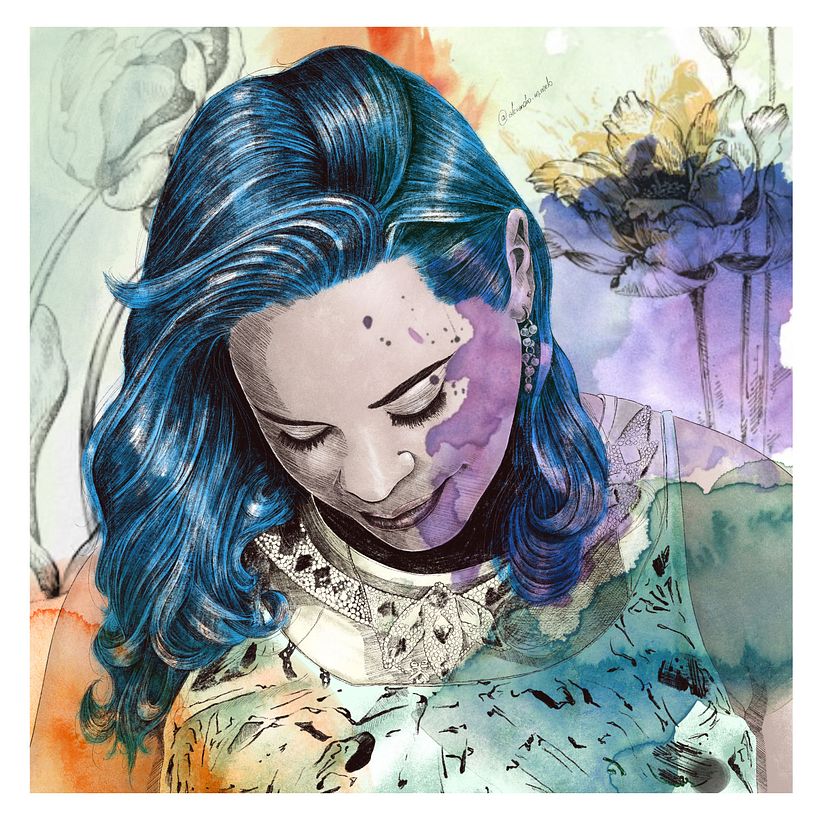 Meu projeto do curso: Retrato Ilustrado com Procreate 2