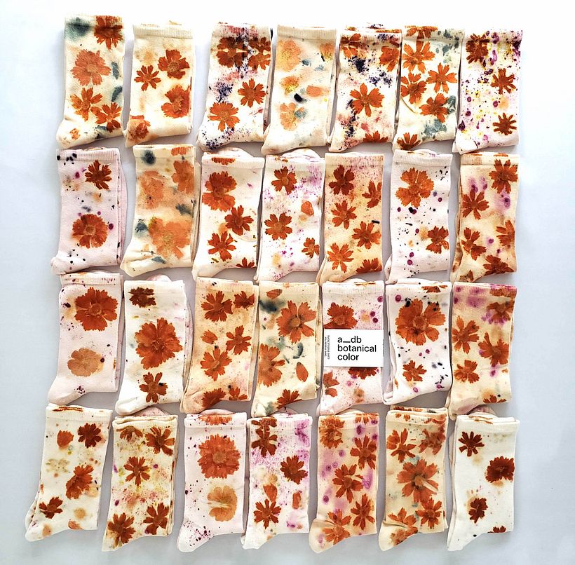 cotton socks with homegrown flowers