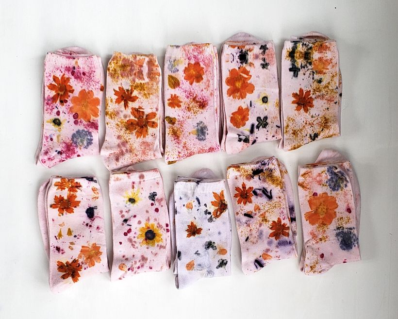 cotton with homegrown flowers