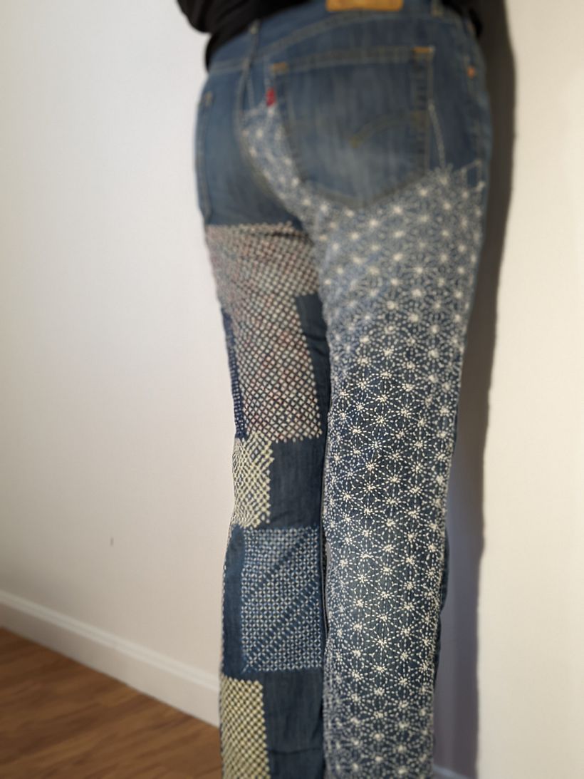 Application to Sashiko to Denim (Made for Domestika Course) 1