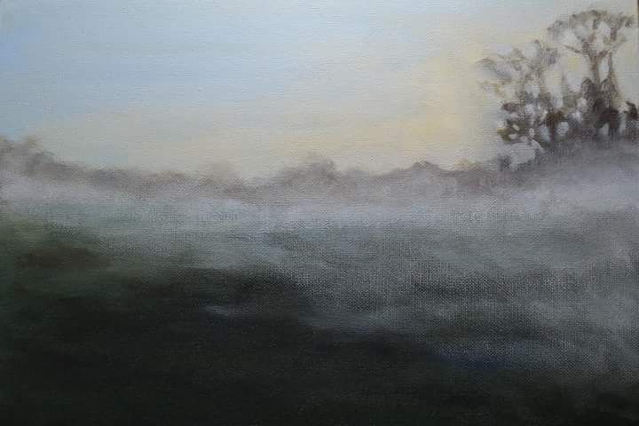 Ground fog, Pioneer Ridge 11x14 inches Acrylic on canvas