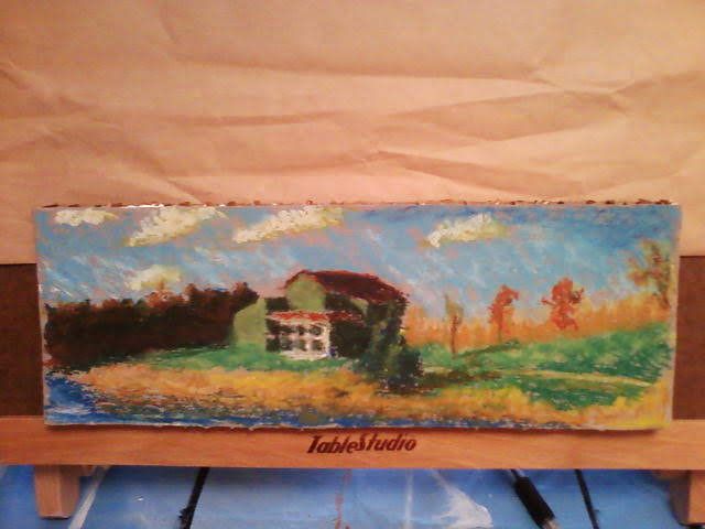 Nature Center Pioneer Ridge, Oil Pastel on cardboard