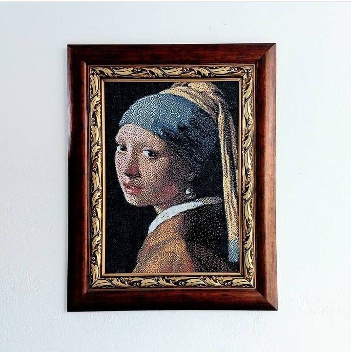 Moça com Brinco de Pérola, releitura da obra de Johannes Vermeer 4