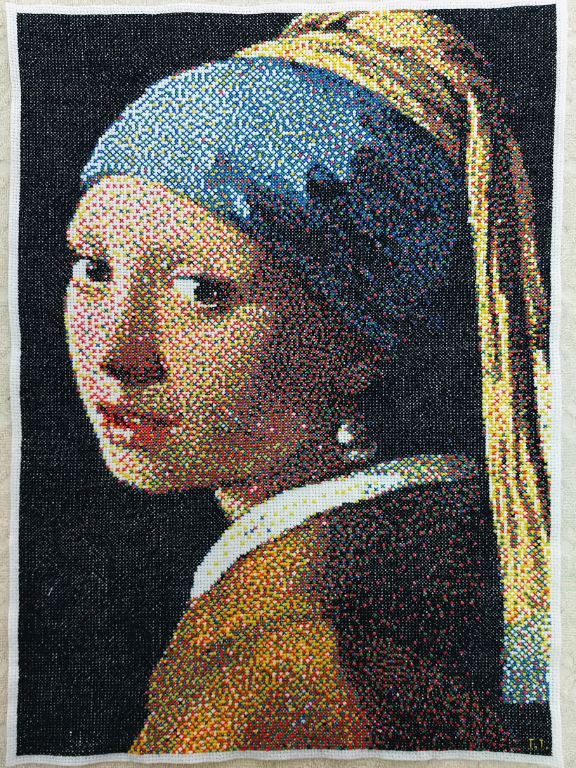 Moça com Brinco de Pérola, releitura da obra de Johannes Vermeer 2