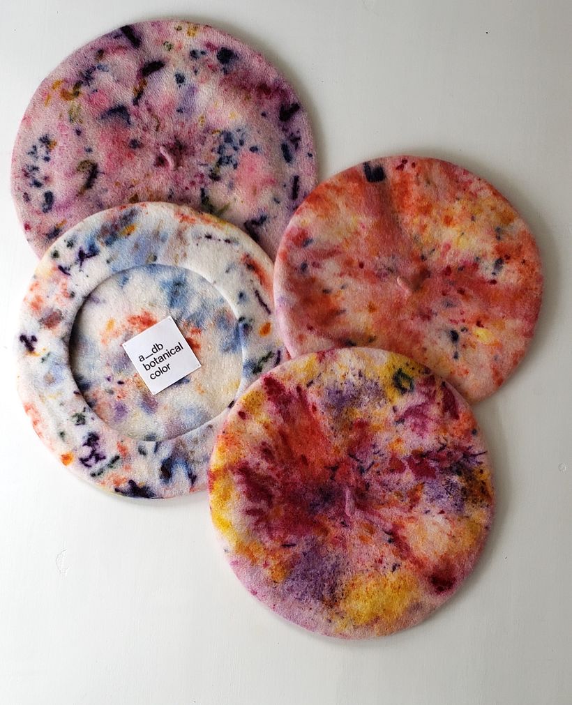 Botanically Dyed Felt Wool Berets 4