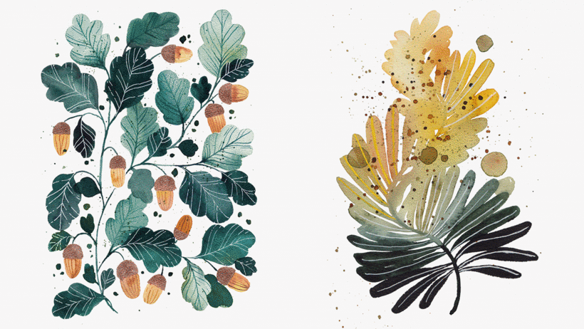 Inga Buividavice uses watercolors to create illustrations that capture the beauty of nature.