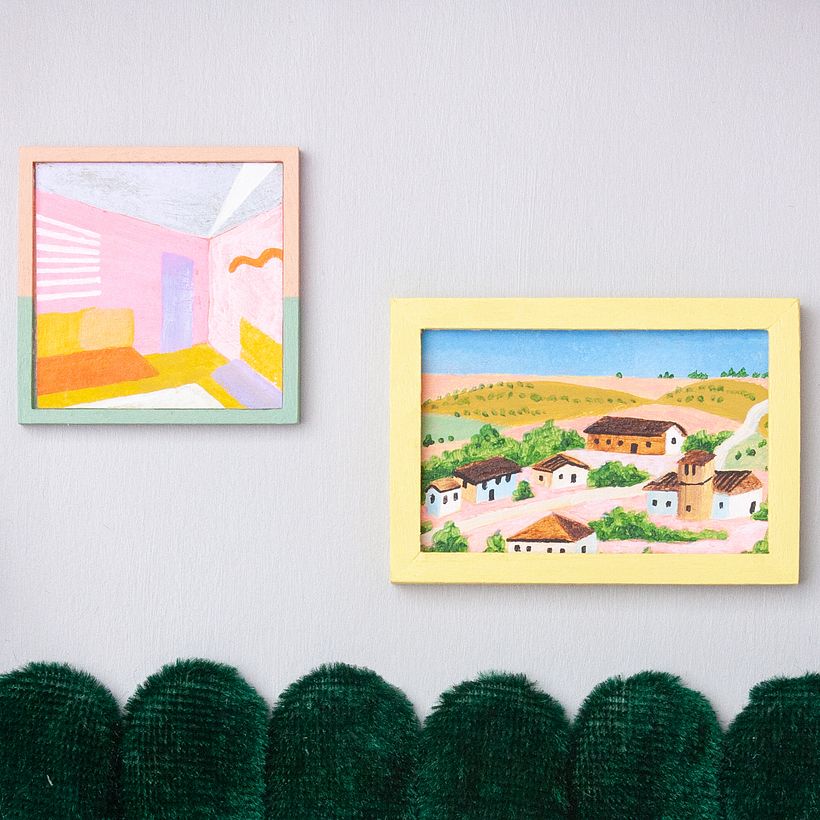 Some tiny acrylic paintings I made ^_^