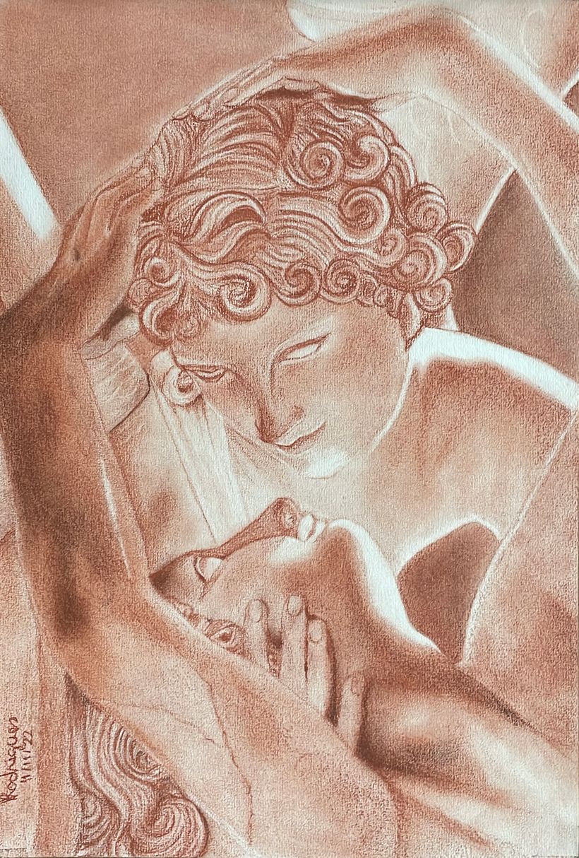 Eros e Psiquê (11/11/22) - sépia e sanguínea