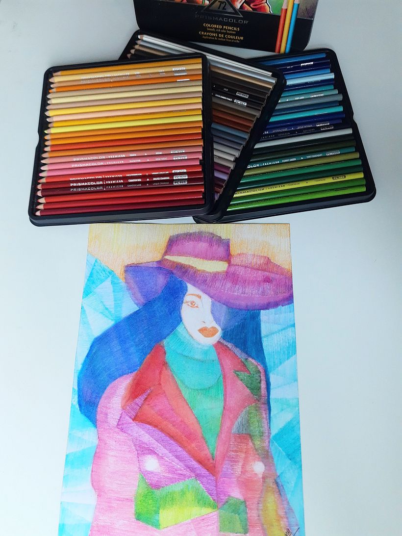 MarArtesOficial - Retrato floral em lápis de cor prismacolor