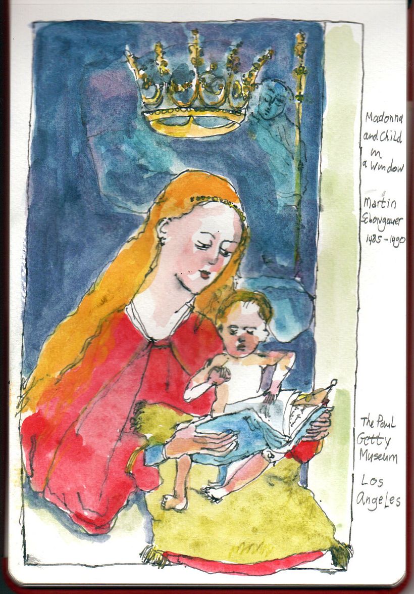 Madonna and Child in a window
