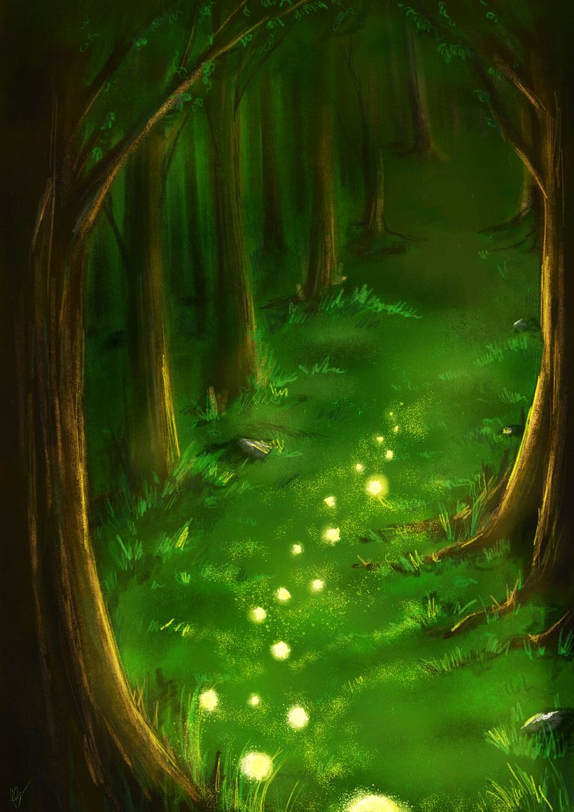 My project for course: Atmospheric Scenes in Procreate: Paint with Color and Light_spirits of the forest 2
