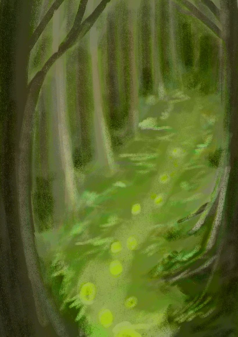 My project for course: Atmospheric Scenes in Procreate: Paint with Color and Light_spirits of the forest 3