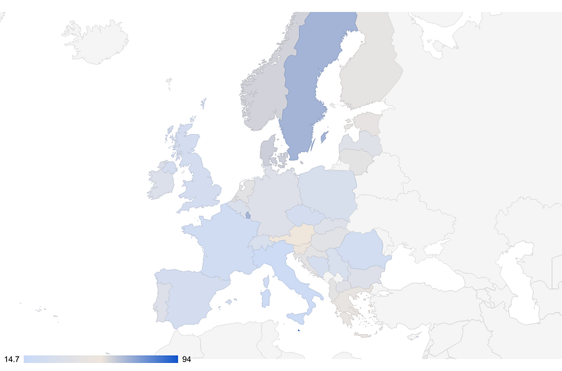 Reported European 2nd Language Proficiency 2016