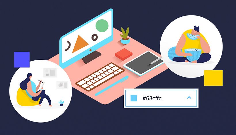 Customize the color of illustrations found on ManyPixels.