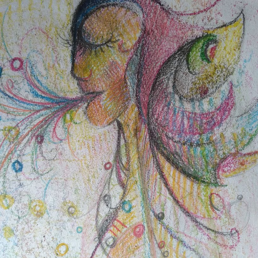 Meu projeto do curso: Ilustração criativa: brinque com materiais inesperados Flores e o Humano 8