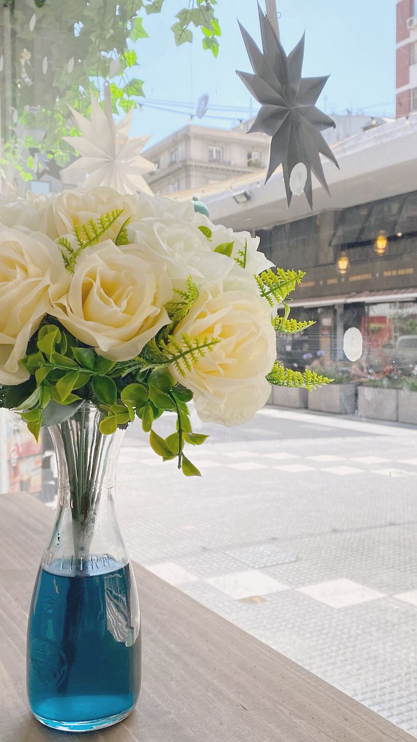 Esta vez, busqué una mesa adentro que tuviera luz natural.