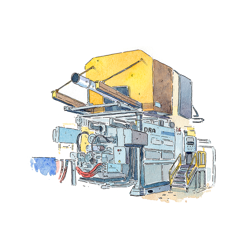Diecast Melting Factory: Watercolor Illustration 7