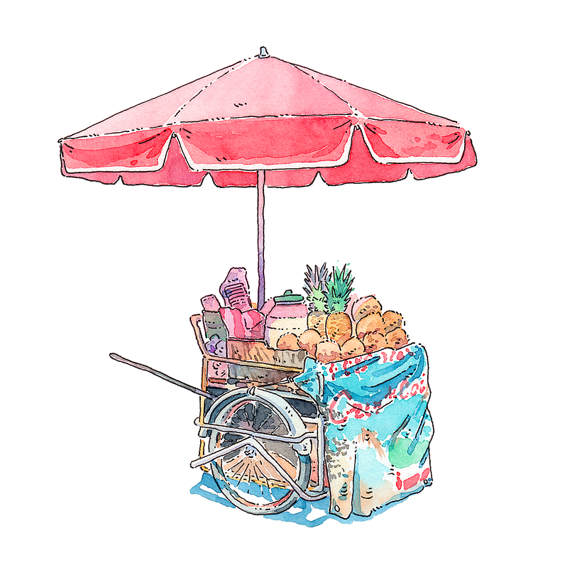 Street Vendors of Tlaxcala: Watercolor Series 3