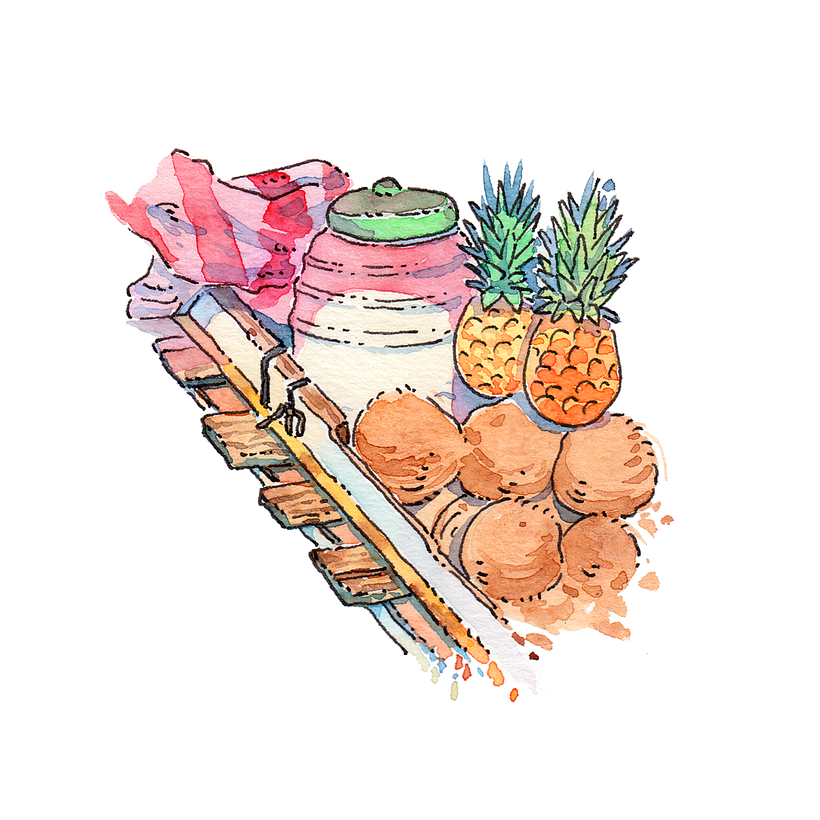 Street Vendors of Tlaxcala: Watercolor Series 5