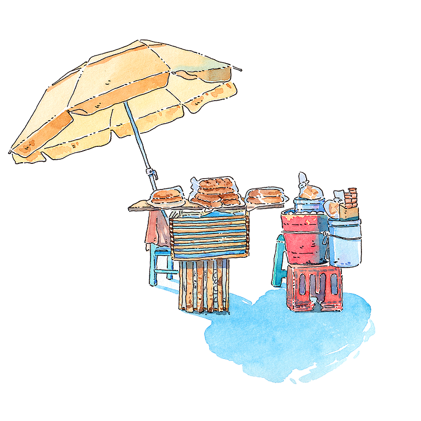 Street Vendors of Tlaxcala: Watercolor Series 6