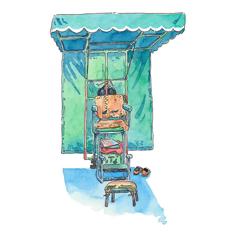 Street Vendors of Tlaxcala: Watercolor Series 10