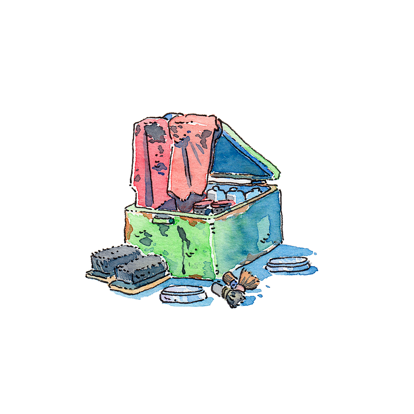Street Vendors of Tlaxcala: Watercolor Series 11