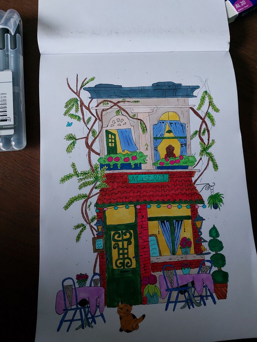 Mon projet du cours : Esquisses d'architecture expressives aux feutres de couleur 2